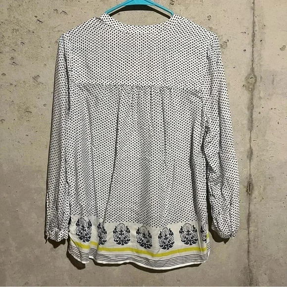 Lucky Brand Women’s Top Size Medium Lightweight Boho Button Front Polka Dot - Picture 7 of 9